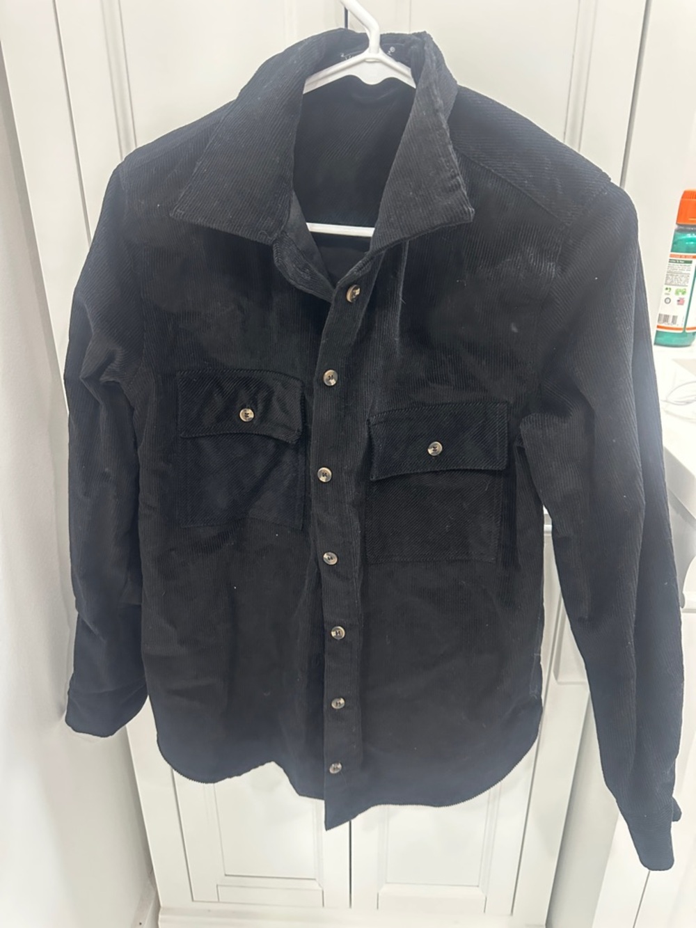 Women’s Black Corduroy Button-Up Jacket